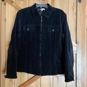 Coldwater Creek Women's Black Casual Chic Velveteen Jacket Size X-Large